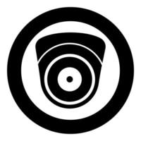 Videokamera sphärische Camcorder Tracking Appliance Überwachung Überwachungsgerät cctv sicheres Konzept Symbol im Kreis rund schwarz Farbe Vektor Illustration Flat Style Image