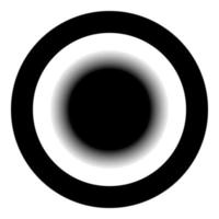 Sonne-Symbol im Kreis rund schwarz Farbe Vektor Illustration solide Umriss Stil Bild