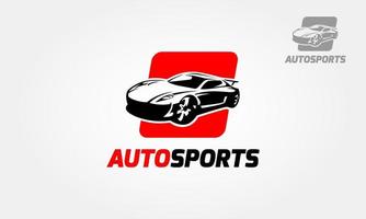 Auto-Sport-Vektor-Logo-Vorlage. Silhouette eines modernen Rennwagens für Embleme oder Logos von Automobilsportwettkämpfen. vektor
