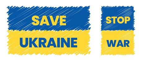 bete für die ukraine, stoppe den krieg, rette die ukraine, stehe mit der ukraine, die ukrainische flagge betet konzeptvektor set hintergrundvektordesign illustration vektor
