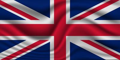 Flagge von Union Jack, Großbritannien England, Vereinigtes Königreich Flaggenvektorillustration. Flagge von Großbritannien - 3D-Darstellung. 3D-Darstellung. schwenkende bunte flagge von großbritannien.