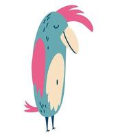 lustiger Papagei. exotischer Vogel. Cartoon-Vektorillustration für Kinder für Postkarten, Poster, Design von Kinderkleidung.