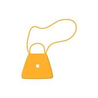 stilvolle lässige gelbe Handtasche. weibliche Tasche im Doodle-Stil. vektor
