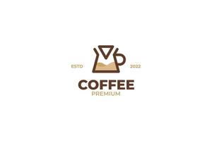 Flacher Kaffeepapierfilter-Tropfer-Logo-Design vektor