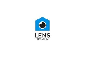 hus kamera lins logotyp fotografering ikon design vektor