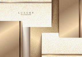 abstrakter moderner luxus 3d hellbrauner und goldener rechteckiger geometrischer musterhintergrund vektor