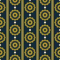 etnisk mörkgrön färg blomränder formar skandinavisk stil sömlösa mönster på marinblå bakgrund. använd för tyg, textil, inredningselement, inslagning. vektor