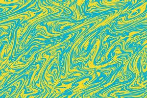 abstrakte flüssige Kunst frei fließendes Muster moderner lebendiger gelb-blauer Farbhintergrund. Verwendung für Dekorationselemente. vektor
