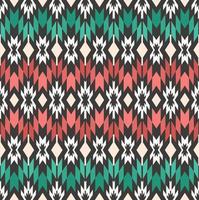 gebürtiger aztekischer Stammes-Apache Chevron geometrische Form nahtloser Hintergrund. ethnisches buntes rot-grünes Musterdesign. Verwendung für Stoffe, Textilien, Innendekorationselemente, Polster, Verpackungen. vektor