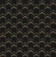 guld gradient tunn linje streck chevron form sömlösa mönster på svart bakgrund. Använd för tyg, textil, omslag, inredningselement, klädsel, omslag, mall. vektor