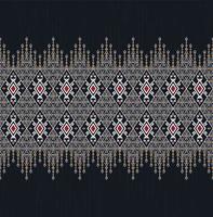 ikat geometrische rhombus quadrat ethnische form nahtloses muster mit marineblauem texturhintergrund. Verwendung für Stoffe, Textilien, Innendekorationselemente, Polster, Verpackungen. vektor