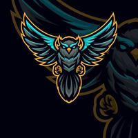 owl esport gaming maskot logotyp mall vektor