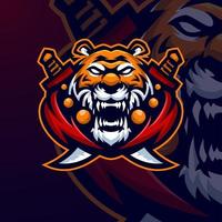 tigers masscot logotyp esport premium vektor