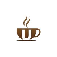 Kaffeetasse Icon Design Buchstabe u Logo vektor