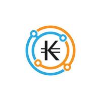 Krypto-Coin-Icon-Design-Konzept vektor