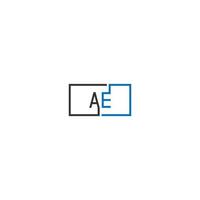 ae logotyp brev designkoncept vektor