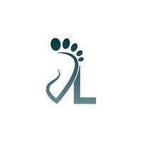 Buchstabe l-Symbol-Logo kombiniert mit Footprint-Icon-Design vektor