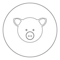 Schweinekopf-Symbol schwarze Farbe im Kreis vektor