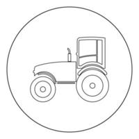traktor ikon svart färg i cirkel vektor