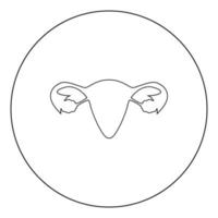 Gebärmutter-Symbol schwarze Farbe im Kreis vektor