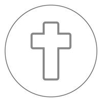 Kirchenkreuz Symbol schwarze Farbe im Kreis vektor