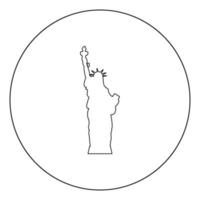 Frihetsgudinnan ikonen svart färg i cirkel vektor