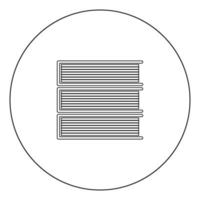 horizontaler Stapel Bücher Symbol schwarze Farbe im Kreis vektor