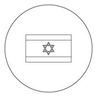 Israels flagga ikon svart färg i cirkel vektor