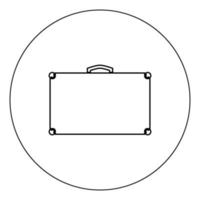 resväska ikonen svart färg i cirkel vektorillustration isolerade vektor