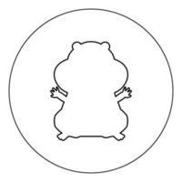 Hamster Silhouette Symbol Farbe schwarz im Kreis Vektor-Illustration isoliert vektor