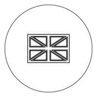 flagga Storbritannien ikonen svart färg i cirkel vektorillustration isolerade vektor