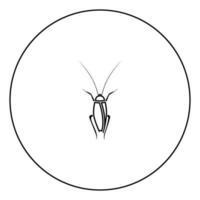 kackerlacka ikonen svart färg i cirkel vektor