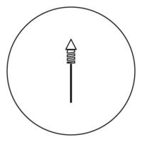 Raketen für Feuerwerk Symbol schwarze Farbe im Kreis vektor