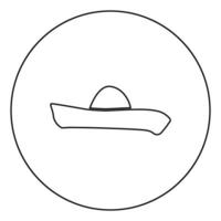 sombrero ikon svart färg i cirkel vektor