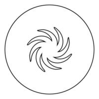 Whirlpool schwarzes Symbol im Kreisumriss vektor