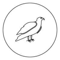 Adler schwarzes Symbol im Kreisumriss vektor