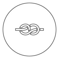 knut svart ikon kontur i cirkelbild vektor