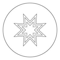 trendiges retro-sternsymbol schwarze farbe im kreis oder rund vektor