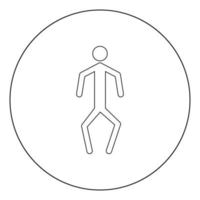 ein Mann mit krummen Beinen Symbol schwarze Farbe im Kreis oder rund
