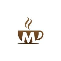 kaffeetasse symbol design buchstabe m logo