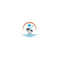 medicinsk palm beach logotyp ikon koncept vektor