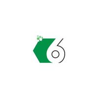 Nummer 6 im Hexagon-Icon-Design vektor