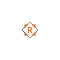 quadratisches r-Logo-Buchstaben-Design vektor