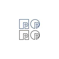 bokstaven p logotyp ikon, sociala medier koncept vektor
