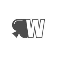 Buchstabe w-Logo kombiniert mit Spaten-Icon-Design vektor