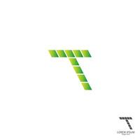 Buchstabe t quadratisches Logo-Symbol-Konzeptdesign vektor