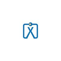 Buchstabe x-Logo-Symbol, das ein Schraubenschlüssel- und Bolzendesign bildet vektor