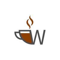 Kaffeetasse Icon Design Buchstabe w Logo Konzept vektor