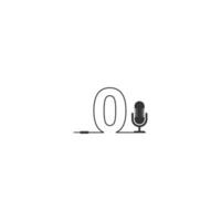 Buchstabe o und Podcast-Logo vektor