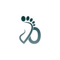 Buchstabe o-Symbol-Logo kombiniert mit Fußabdruck-Icon-Design vektor